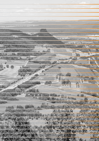 Hohenkraehen-sw-012 Schwarz-weiß-Bild mit Streifen vom Hohenkrähen.