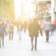 blur background of tourist walking on street